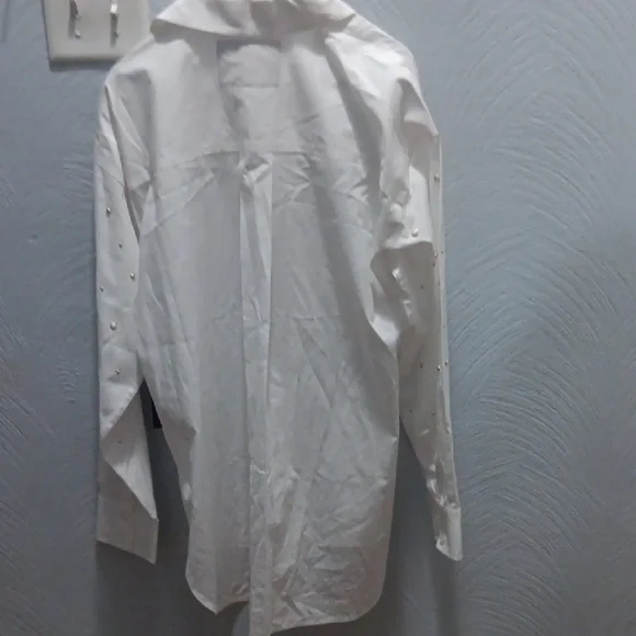 Karl Lagerfeld White Shirt with Stud Accents - Picture 5 of 7